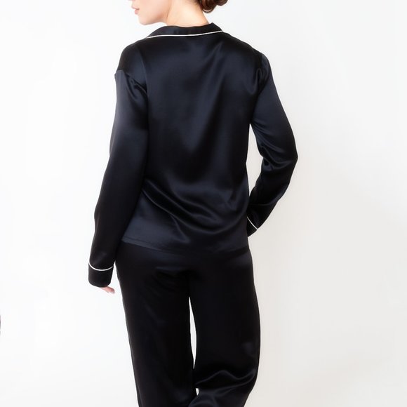 100% Silk Pajama Top - Picture 3 of 4